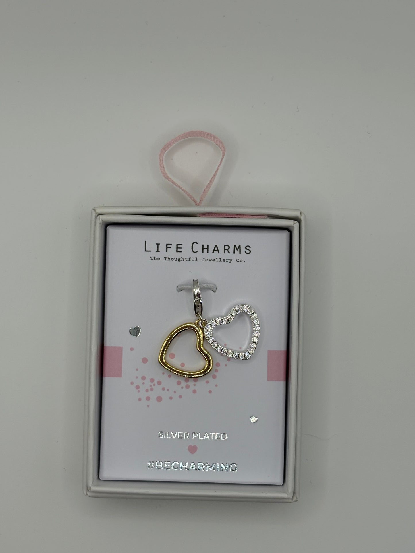 #BeCharming Life Charm Two Tone Double Hearts