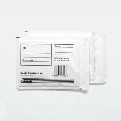 GoSecure Bubble Envelope Size 7 White 230mm x 340mm