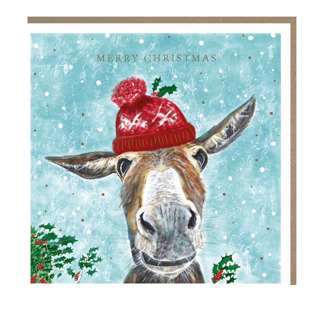 PXP - Pankhurst Xmas - Donkey in Hat - 140x140 - Foil - MC