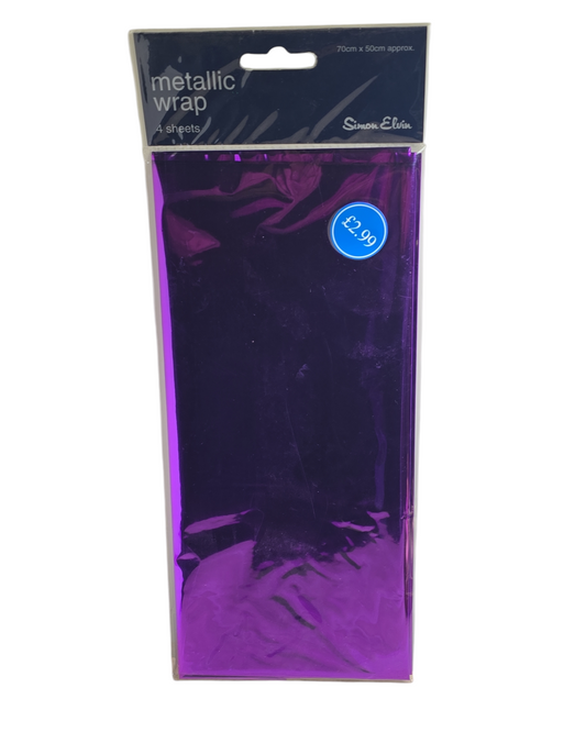 Metallic Wrap 4 Sheets 50cmx70cm PURPLE