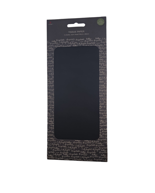 Tissue Paper, 3 Sheets 50x66cm BLACK