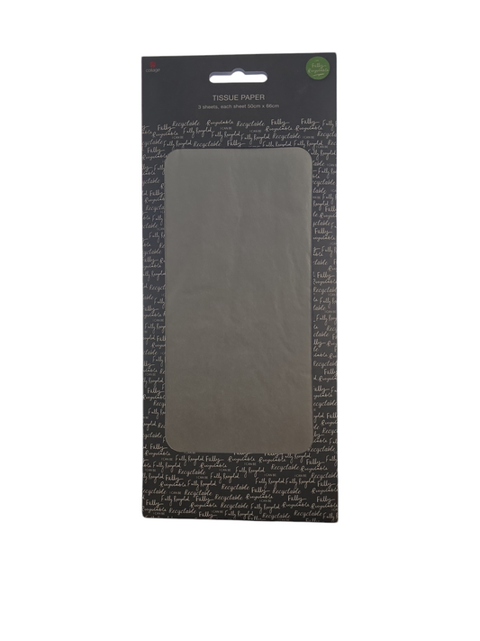 Tissue Paper, 3 Sheets 50x66cm GREY