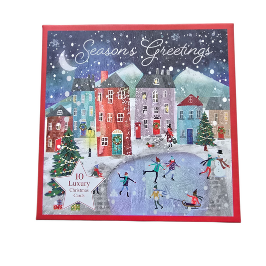 10 pack Christmas Boxed Cards Open Generic
