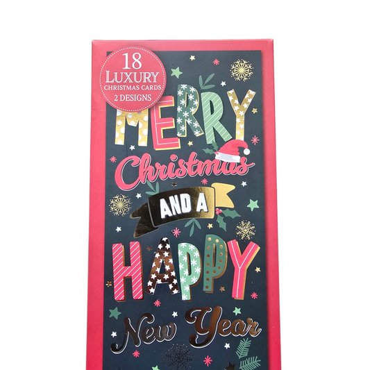18 pack Christmas Boxed Cards Slim Open Generic