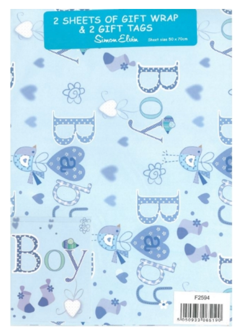 Baby Boy Grift wrap and tags