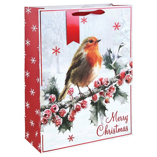 Traditional Robin White Kraft Bag XLarge