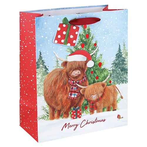 Highland Cow Kraft Bag Large