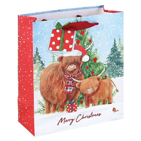 Highland Cow Kraft Bag Medium