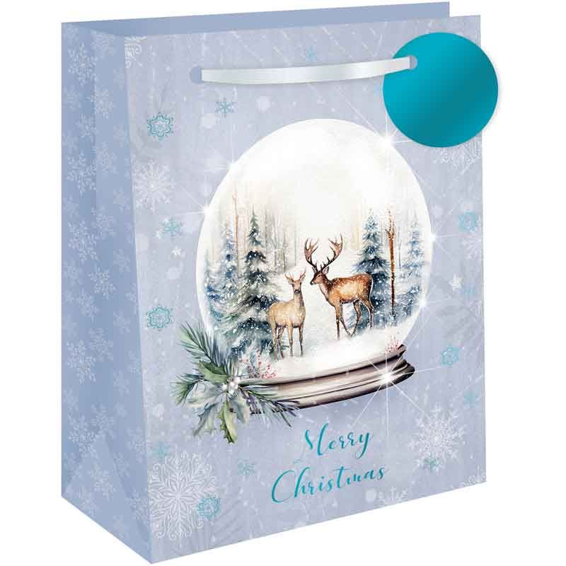 Snow Globe Christmas Gift Bag - Medium