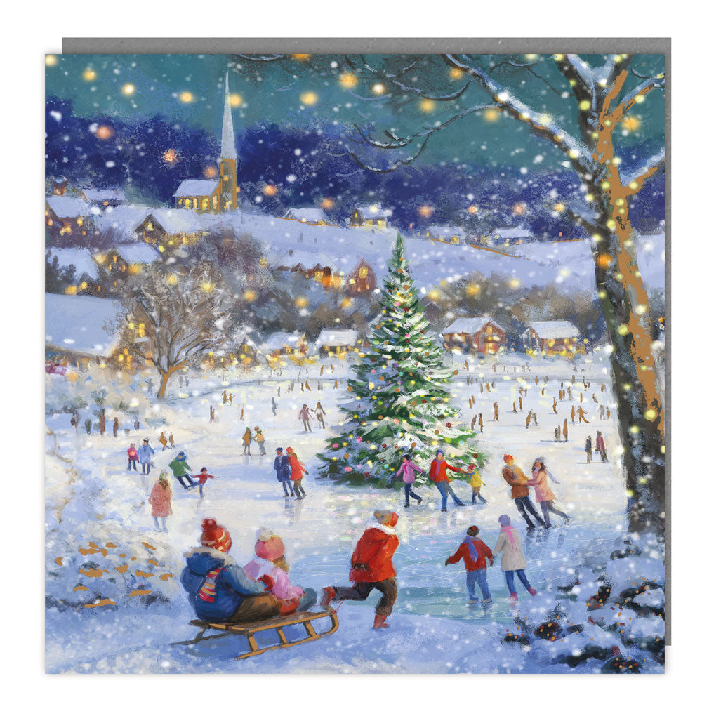 Pack of 5 - Skating by the Tree - 140x140 - Foil - RT