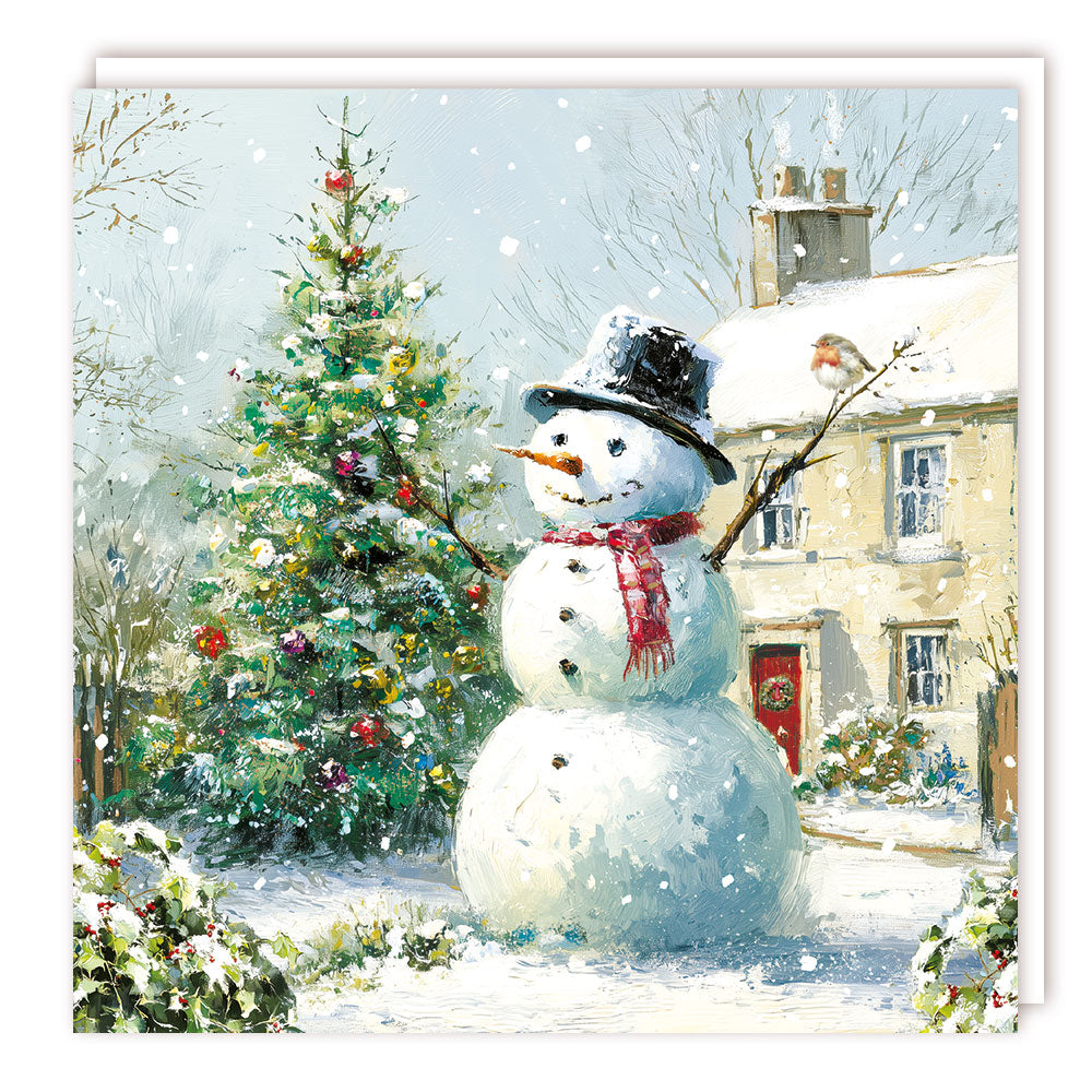 Pack of 5 - Snowman & Robin - 140x140 - Foil - MC