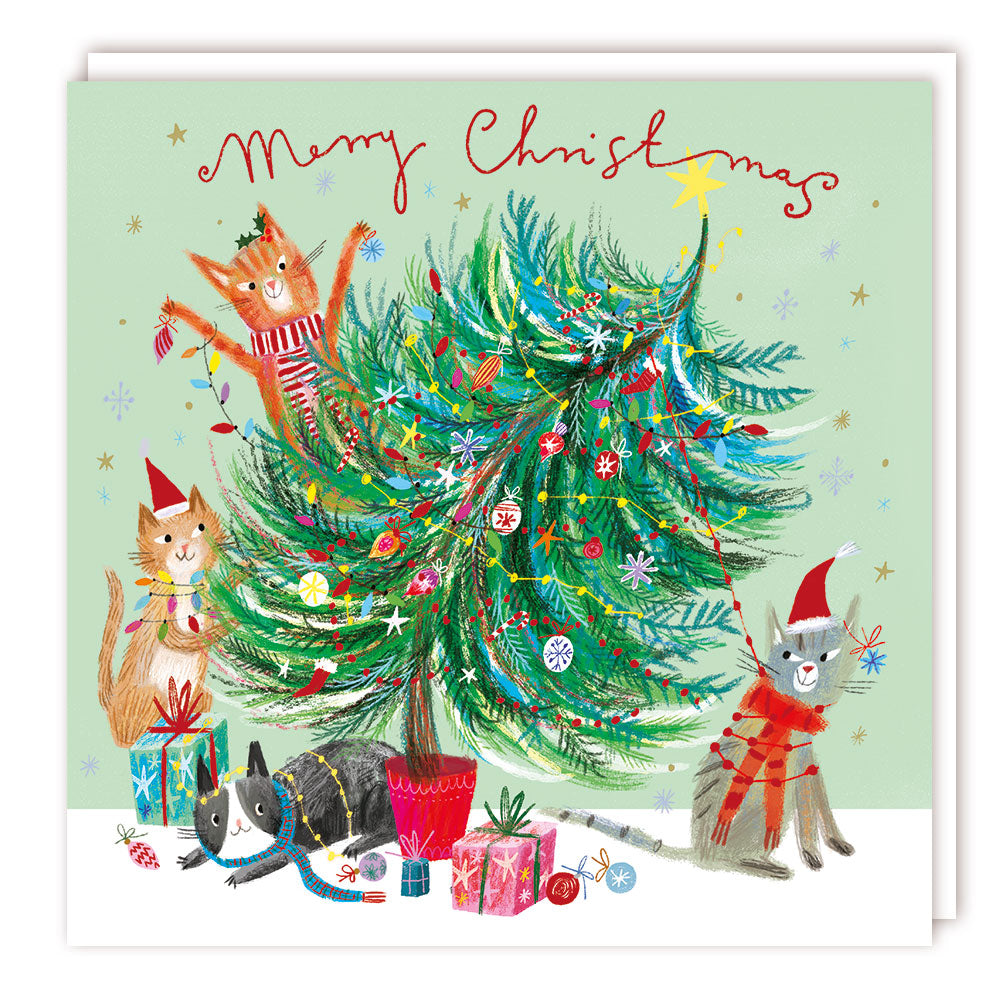 Pack of 5 - Cats in a tree - 140x140 - Foil - RT