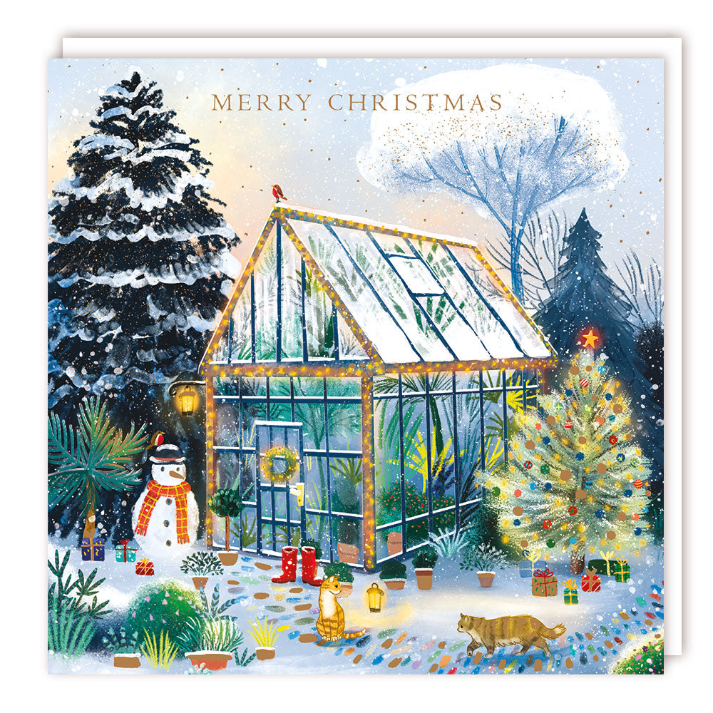 Pack of 5 - Greenhouse at Christmas - 140x140 - Foil - RT