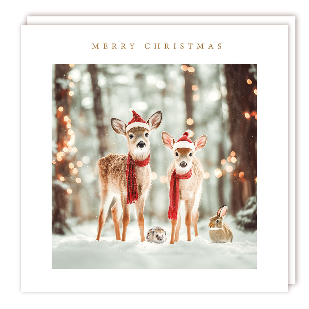 Pack of 5 - Deers & Rabbits - 140x140 - Foil - MC