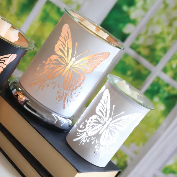Electric Wax Melter Touch - White Silhouette Butterfly 17cm