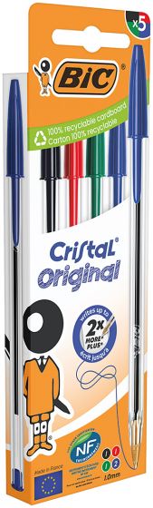 Bic 4 Cristal Ball Pens Assorted Colours