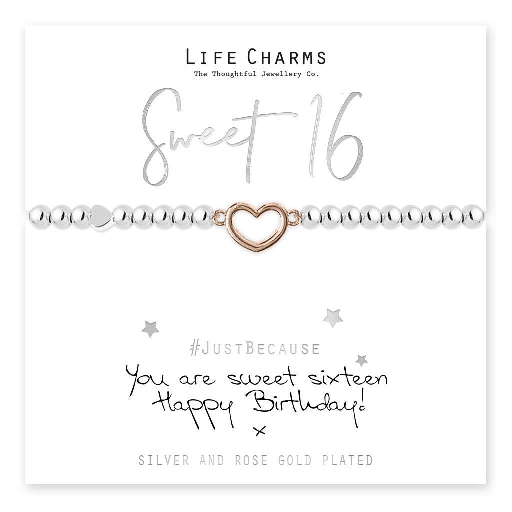 SWEET 16 ROSE GOLD HEART BRACELET