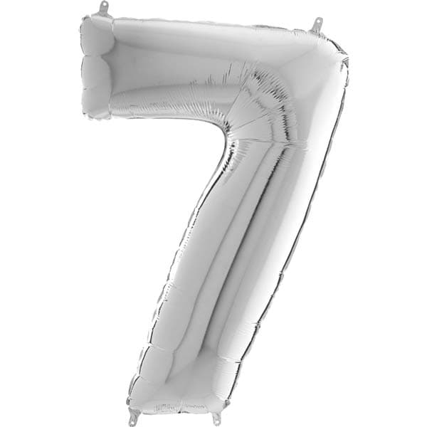 26" Grabo Silver Number 7 Shape Balloons