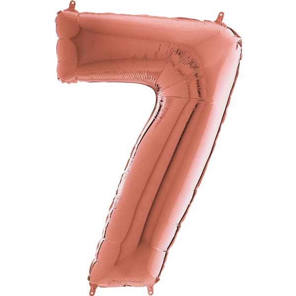 26" Grabo Rose Gold Number 7 Shape Balloons
