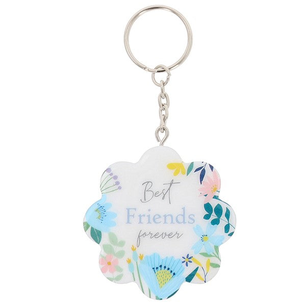 Bright Blooms Wooden Keyring Multiple Designs
