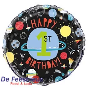 18IN FOIL HELIUM SPACE 1ST BIRTHDAY BALLOON