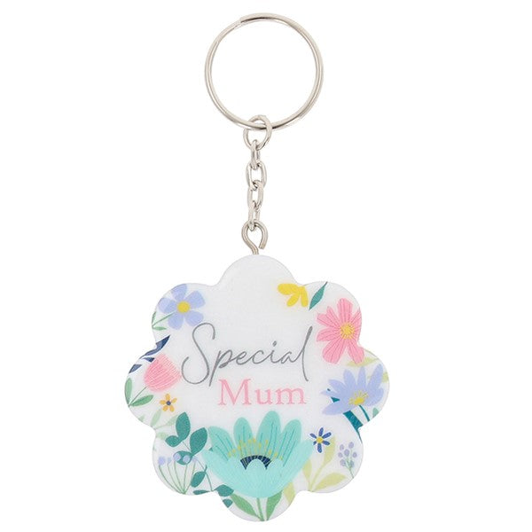 Bright Blooms Wooden Keyring Multiple Designs