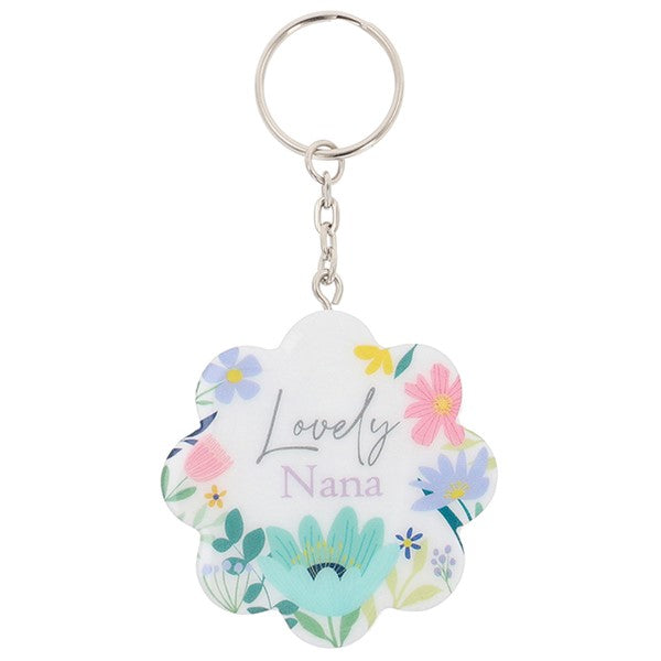 Bright Blooms Wooden Keyring Multiple Designs