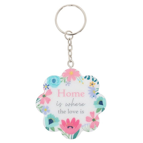 Bright Blooms Wooden Keyring Multiple Designs