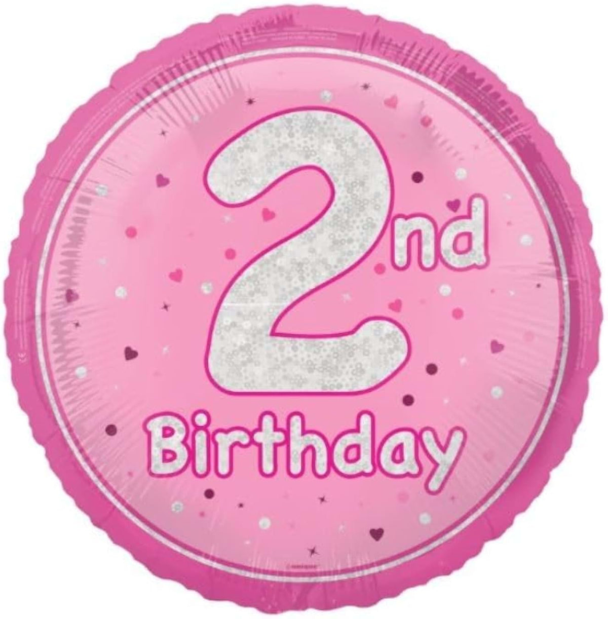 Unique Party 18" Birthday Pink Glitz Number 2 Round Foil Balloon