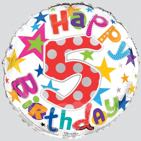 Simon Elvin 18 Inch Foil Balloon - Age 5