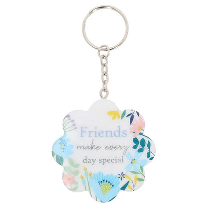 Bright Blooms Wooden Keyring Multiple Designs