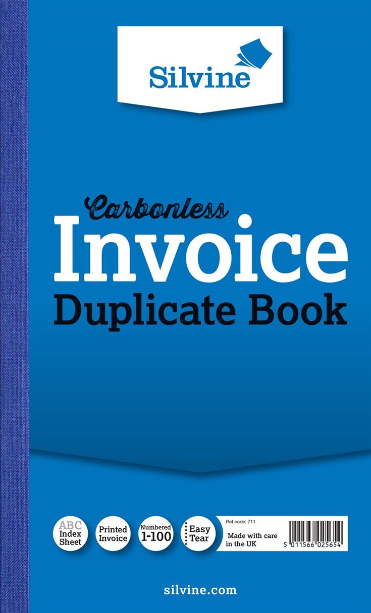 SILVINE CARBONLESS INVOICE BOOK 8 x 5"
