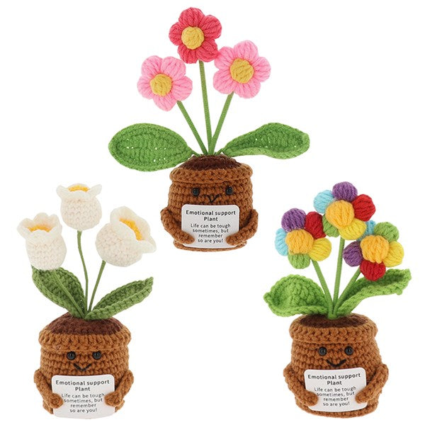 Crochet Smiley Pots Blooms