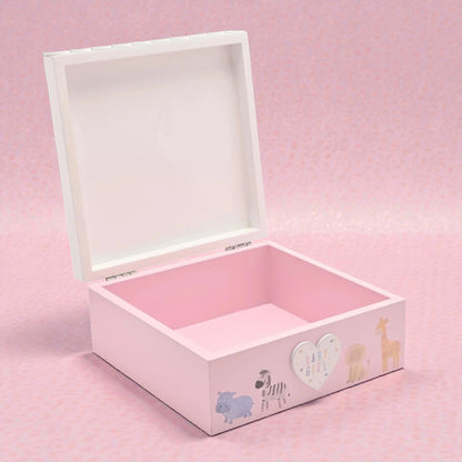 Pink Baby Girl Giraffe Keepsake Box