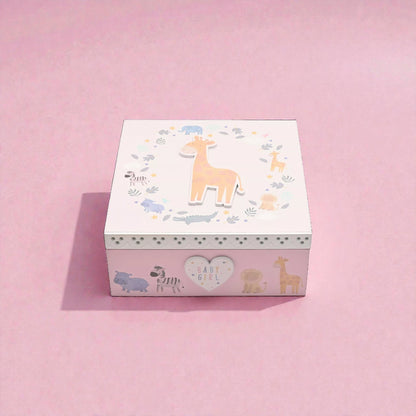 Pink Baby Girl Giraffe Keepsake Box