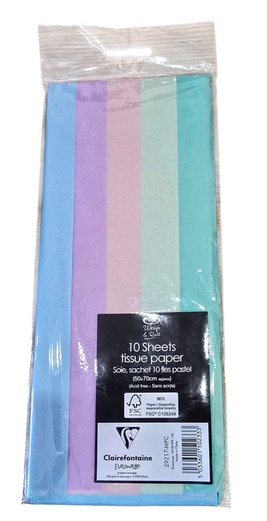 Tissue Paper Pastel Assorted x 10 sheets