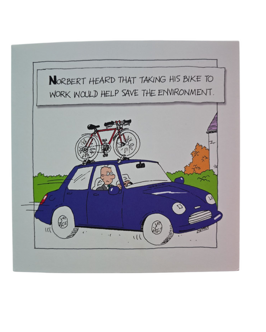 Norbett heard that taking his bike to work would help save the environment