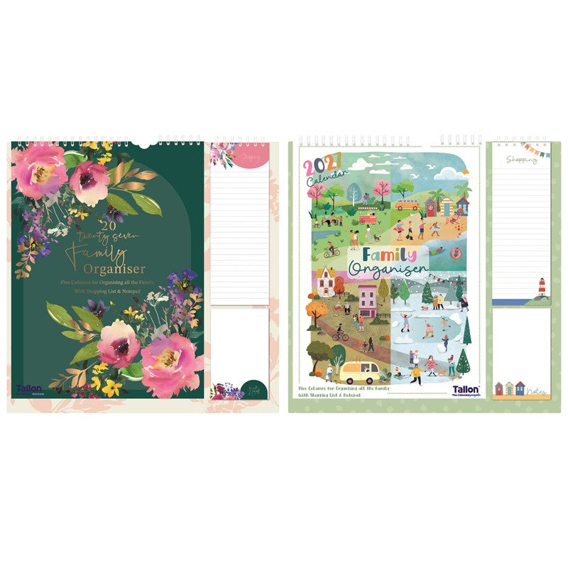 Tallon 2027 Organiser Calendar with Shopping List & Notes
