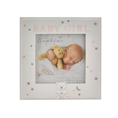 Resin Baby Girl 4x4 Photo Frame