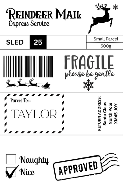 Brand New Reindeer Mail Christmas Parcel Labels – Pack of 5 – Santa North Pole Stickers