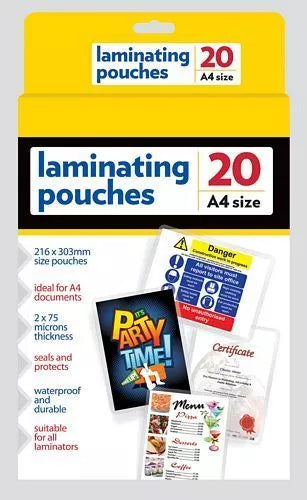 A4 20 Laminating Pouches