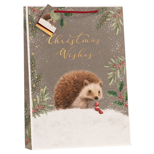 CHRISTMAS BY VIOLET EXTRA LARGE GIFT BAG - HEDGEHOG