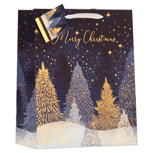 CHRISTMAS BY VIOLET LARGE GIFT BAG - MIDNIGHT FOREST
