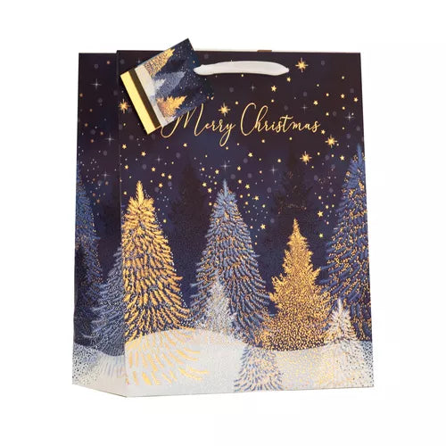CHRISTMAS BY VIOLET MEDIUM GIFT BAG - MIDNIGHT FOREST