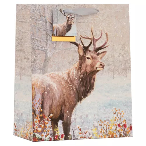 CHRISTMAS BY VIOLET LARGE GIFT BAG - WINTER STAG