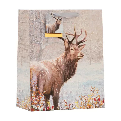 CHRISTMAS BY VIOLET MEDIUM GIFT BAG - WINTER STAG