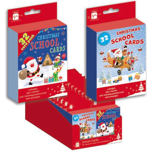 GIFTMAKER 32in SCHOOL PACK CARDS - SANTA & FRIENDS