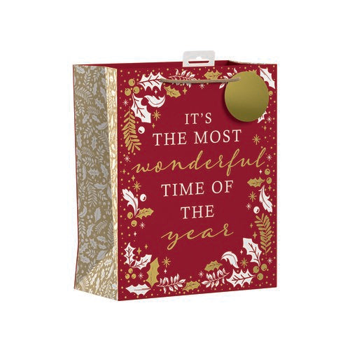 GIFTMAKER CHRISTMAS LARGE GIFT BAG 6's - MOST WONDERFUL TIME