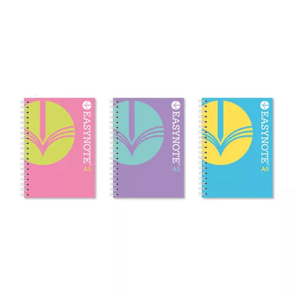 EASY NOTE BRIGHTS A5 TWIN WIRE 180 page NOTEBOOK 12's